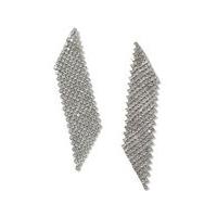 Womens Diamond Drop Earrings, Silver Colour