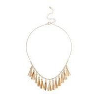 Womens Gold Metal Tassel Necklace, Gold Colour
