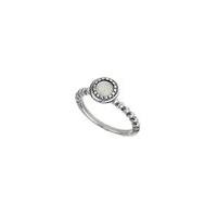 Womens White Stone Ball Ring, White