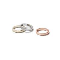 Womens Diamond Cut 3PK Mixed, Gold Colour