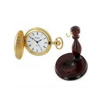 Woodford Pocket Watches Burleigh Mens Gold Plated Pocket Watch With Stand 1924