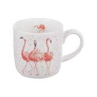 wrendale pink ladies mug flamingos