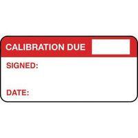 WRITE-ON QM LABELS CALIBRATION DUE MATT VINYL 38 X 18MM - ROLL OF 250