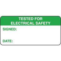 WRITE AND SEAL LABELS 250 ROLL TESTED FOR ELEC SAFETY MATT VINYL - 38 X 18MM - ROLL OF 250
