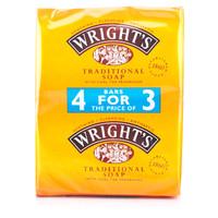 Wrights Traditional Coal Tar Soap 4 Pack