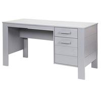 Wrexham Wooden Computer Desk In Solid Pine In Light Grey