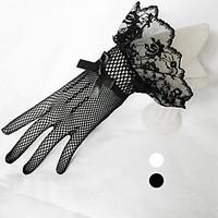 wrist length fishnet glove tulle bridal gloves spring summer fall wint ...