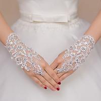 Wrist Length Fingerless Glove Lace / Polyester Bridal Gloves / Party/ Evening Gloves