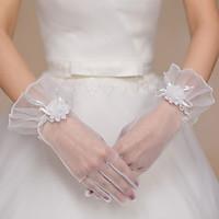 Wrist Length Fingertips Glove Tulle Bridal Gloves Party/ Evening Gloves Floral