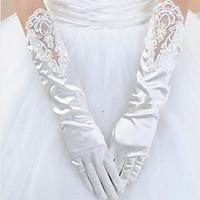 wrist length fingertips glove elastic satin bridal gloves winter glove ...