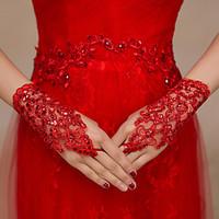 Wrist Length Fingerless Glove Lace / Polyester Bridal Gloves / Party/ Evening Gloves