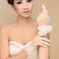 wrist length fingertips glove nylon bridal gloves party evening gloves