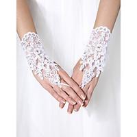 wrist length fingerless glove tulle bridal gloves beading