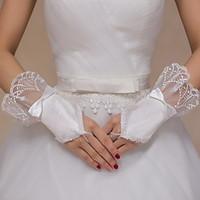 wrist length fingerless glove lace tulle bridal gloves party evening g ...