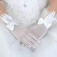 Wrist Length Fingertips Glove Tulle Bridal Gloves / Party/ Evening Gloves Spring / Summer / Fall White / Red
