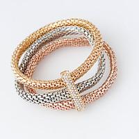 Wrap Bracelets 1set, Golden / Rose / Silver Bracelet Fashionable Circle 514 Alloy Jewellery