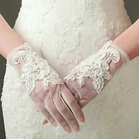 wrist length fingertips glove nylon elastic satin bridal gloves party  ...