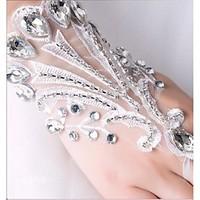 Wrist Length Fingerless Glove Lace Bridal Gloves Party/ Evening Gloves Spring Summer Fall Rhinestone