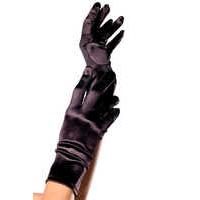 wrist length satin gloves