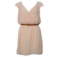 wrap front chiffon dress