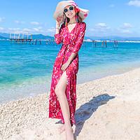 Wrap dress chest wrapped dress Slim sexy slit skirt dress beach resort