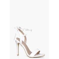 wrap strap heels white