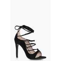 Wrap Strap Detail Gladiator Heel - black