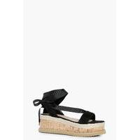 Wrap Strap Cork Flatform - black