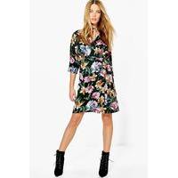 wrap around floral dress multi