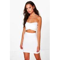 Wrap Crop And Mini Skirt Co-ord - white