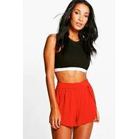 wrap over jersey shorts rust