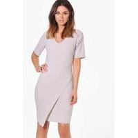 Wrap Front Dress - grey