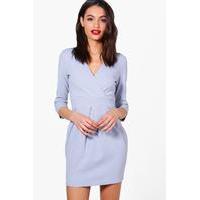 Wrap Over Tailored Dress - grey
