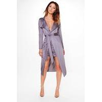 Wrap Tie Duster & Shorts Co-ord - smoke