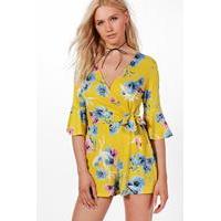 Wrap Front Playsuit - yellow