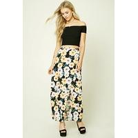 Wrap Front Floral Maxi Skirt