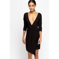 wrapped front plunge dress