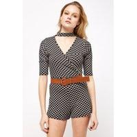 wrapped printed choker playsuit