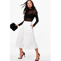 wrap front wide leg culottes ivory