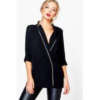 Wrap Front Shirt - black