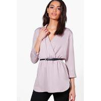 Wrap Over Premium Shirt - violet