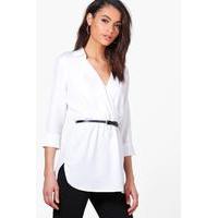 Wrap Over Premium Shirt - cream