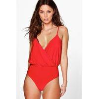 Wrap Front Thong Body - red