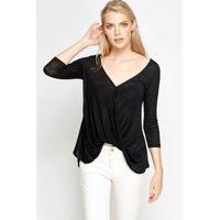 Wrap Front Long Sleeve Top