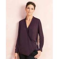 wrap front drape blouse