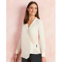 wrap front drape blouse