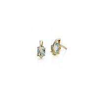 Wrapped In Gold Blue Topaz Stud Earrings