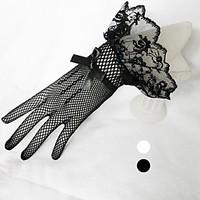 Wrist Length Fishnet Glove Tulle Bridal Gloves Spring Summer Fall Winter