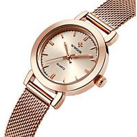 WWOOR Women\'s Fashion Strap Watch Quartz Water Resistant / Water Proof Stainless Steel Band Charm Luxury Casual Silver Gold Rose Gold Wrist Watch