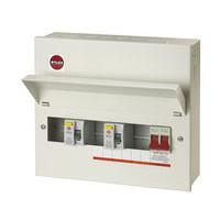 wylex consumer unit 7 way metal dual rcd high integrity e59154